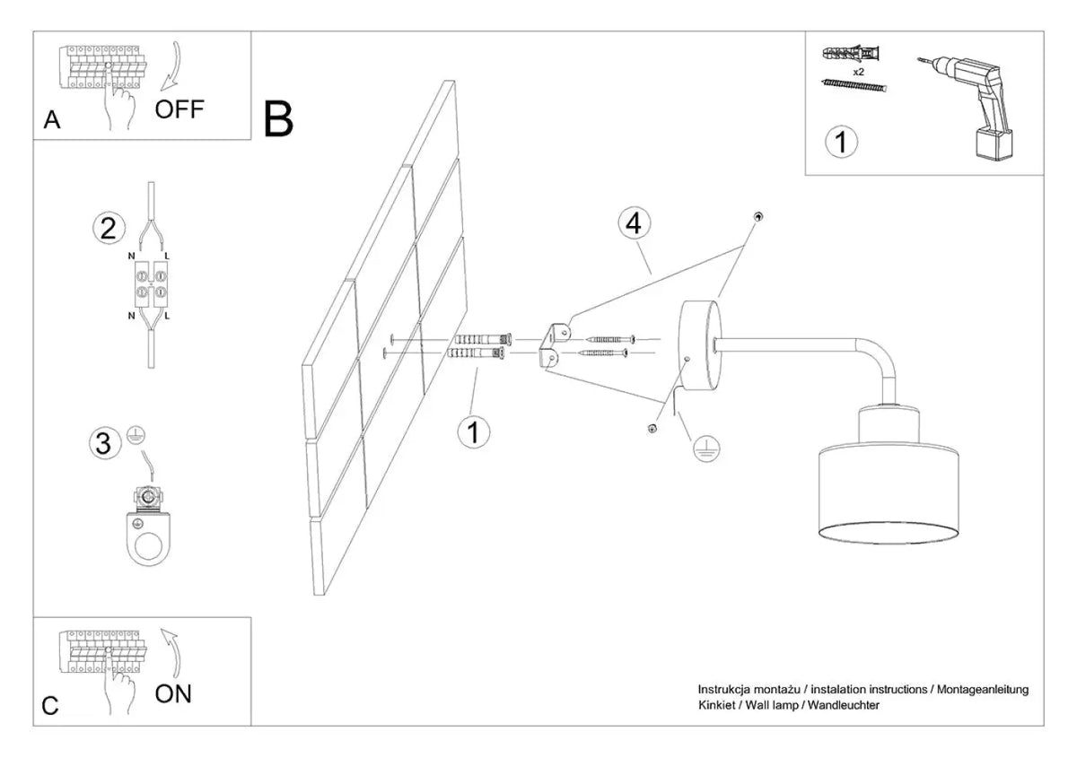 Schéma d'installation du luminaire