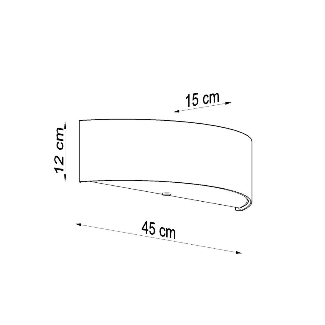 Applique murale skala noire minimaliste cylindrique en acier industriel avec finition blanche lisse 45x15x12 cm
