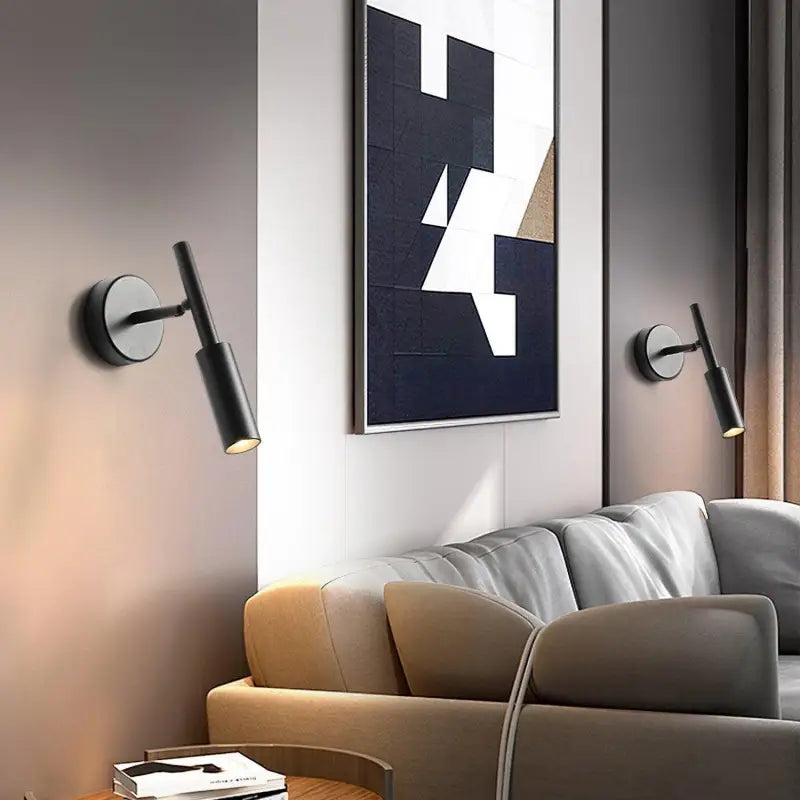 Applique Murale Noire Design En Tube Aluminium