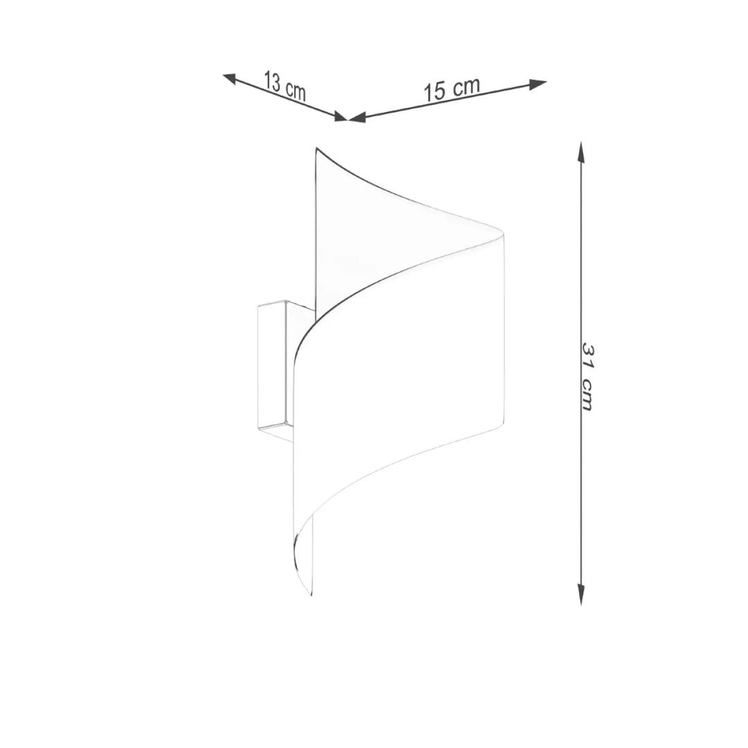 Applique murale noir talassa avec design minimaliste incurvé 31 cm de haut manière à souligner lélégance