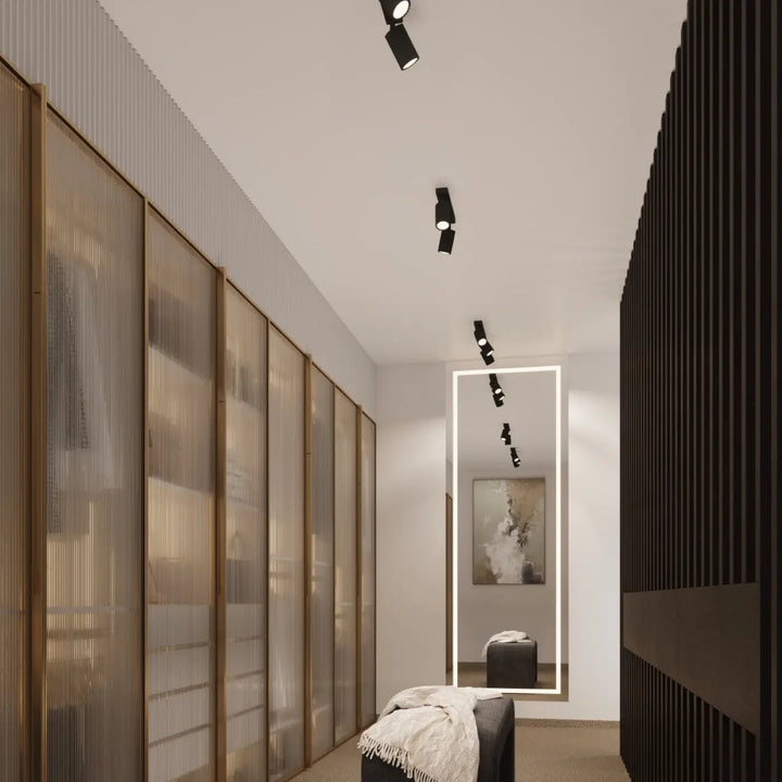 Apllication murale karbon noir avec plafonnier karbon allie design minimaliste et ampoules gu10 interchangeables