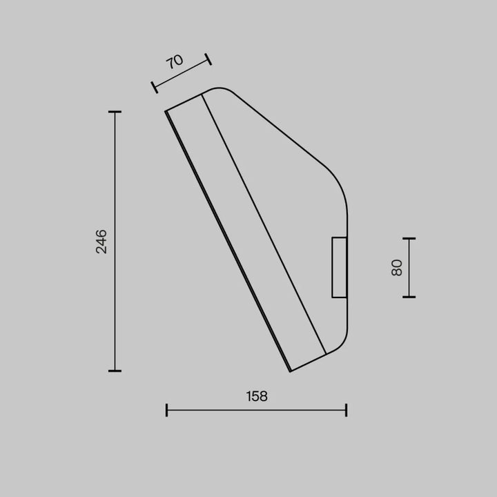 Applique murale notta compacte avec design minimaliste angulaire et lumière douce intégrée pour intérieur moderne