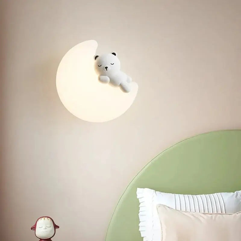 Applique murale nuage avec animal blanc pour chambre enfant