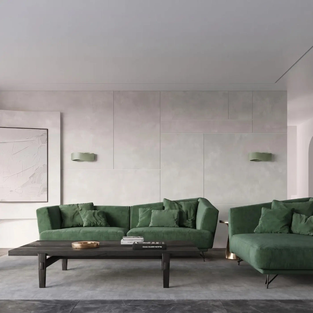 Applique murale vert olive dans un intérieur contemporain