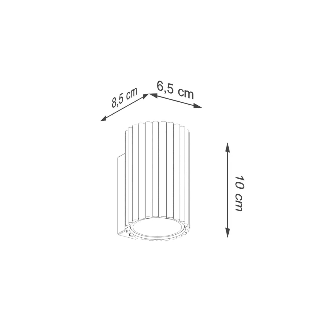 Applique murale karbon 10 or avec design minimaliste cylindrique et ampoules gu10 interchangeables for outdoor use