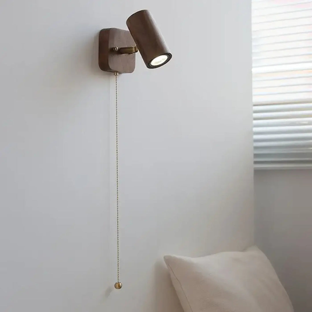 Applique murale orientable en bois naturel en teinte marron