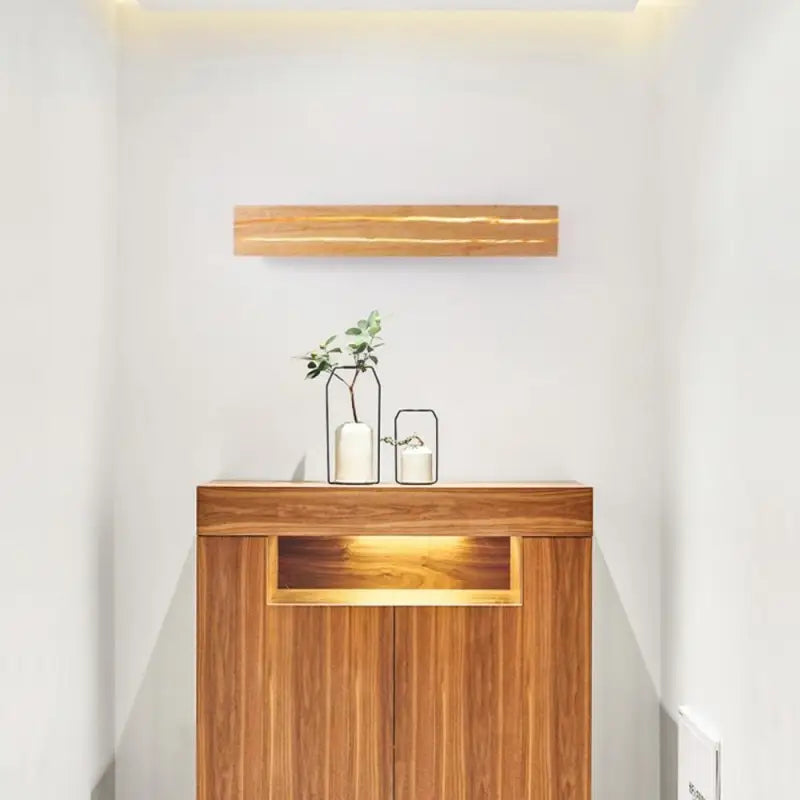 Applique Murale Originale Bois Rectangulaire Beige