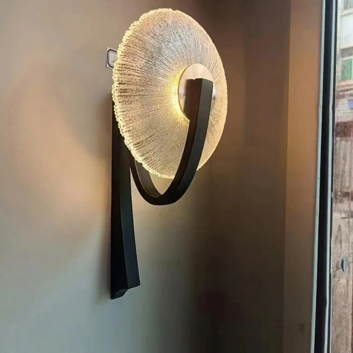 Applique Murale Originale Au Style Rétro Verre Noir