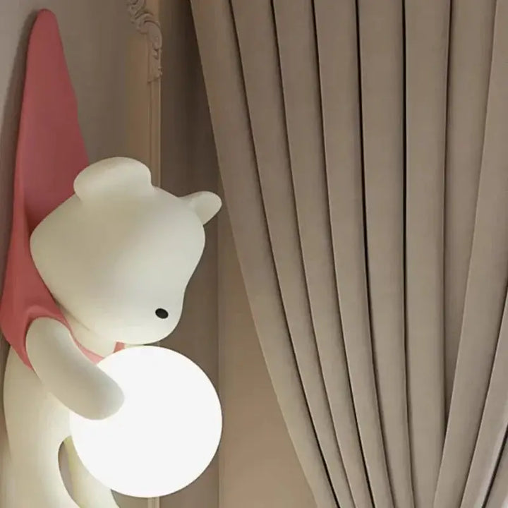 Applique murale ours avec boule lumineuse pour chambre enfant
