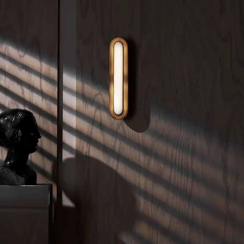 Applique Murale Ovale En Aluminium Et Verre