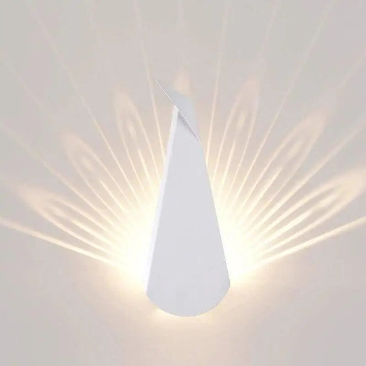 Applique Murale Paon en Aluminium Noir ou Doré