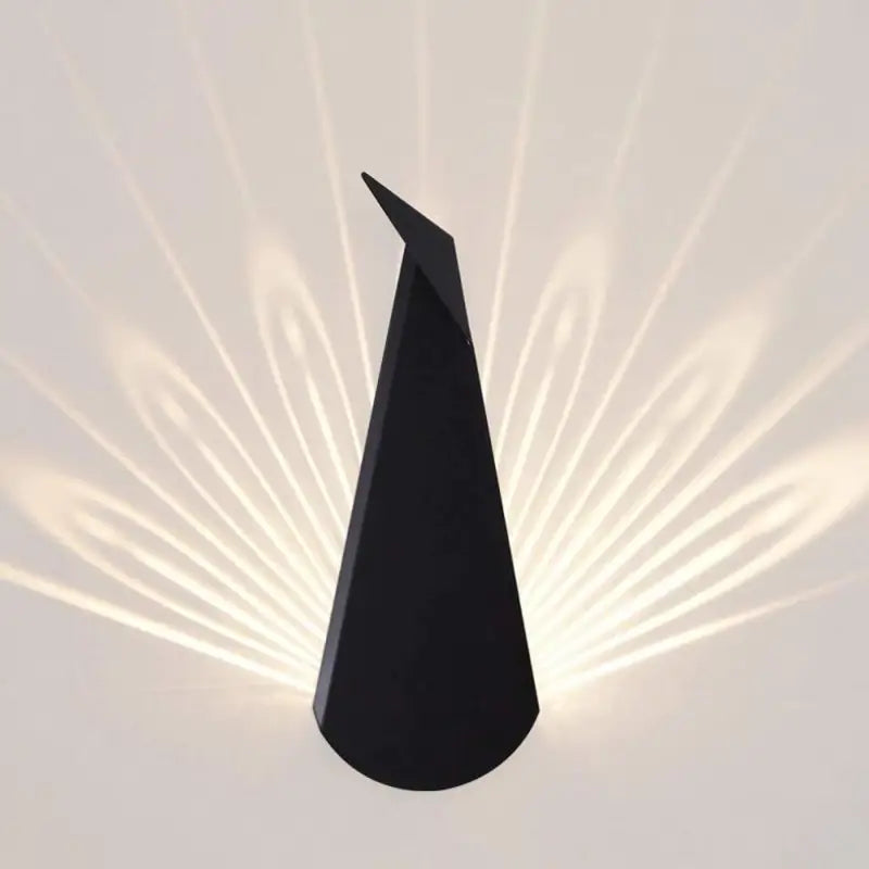 Applique Murale Paon en Aluminium Noir ou Doré