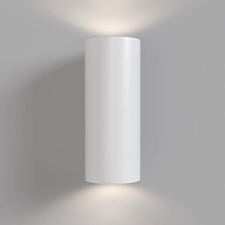 Applique murale parma cylindrique en plâtre blanc à peindre avec finition mate lisse pour décoration murale intérieure