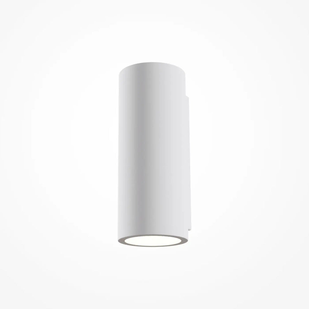 Applique murale parma plâtre blanc cylindre minimaliste led design mural à peindre