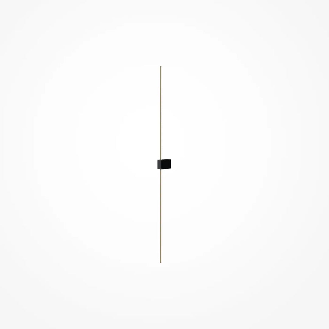 Applique murale pars minimaliste noire avec tige verticale métallique fine pour un éclairage mural élégant
