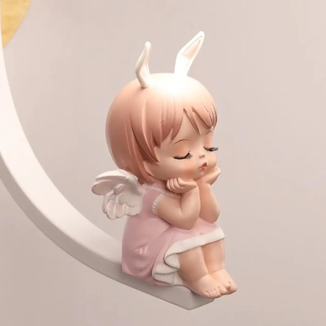Applique murale avec petite fée rose pour chambre de fille


