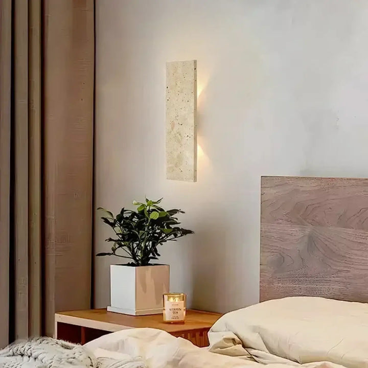 Applique murale en pierre beige d'intérieur comme d'extérieur

