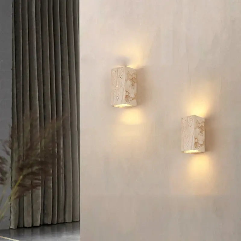 Applique murale en pierre naturelle en travertin au style minimaliste