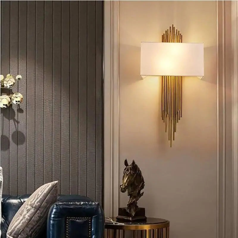 Applique Murale Rectangulaire LED Style Rétro Or