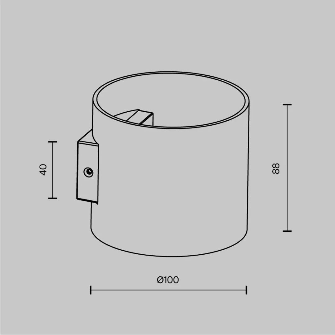 Applique murale rond cylindre verre avec lumière douce et design minimaliste monté au mur
