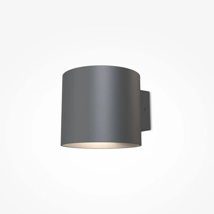 Applique murale rond cylindrique en verre gris mat moderne avec lumière douce et design minimaliste pour extérieur