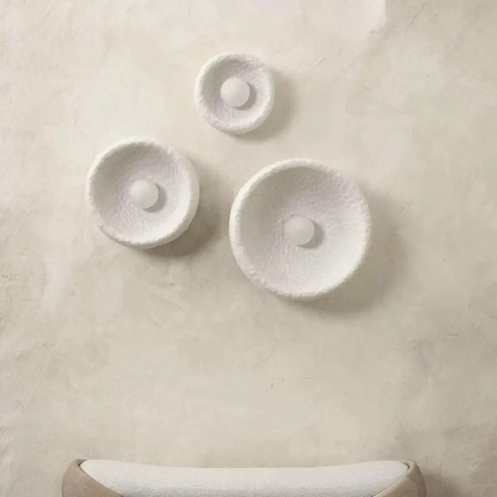 Applique murale ronde en céramique avec éclairage LED chaud


