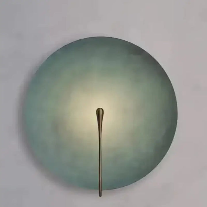Applique murale ronde design moderne disque métal lumière douce

