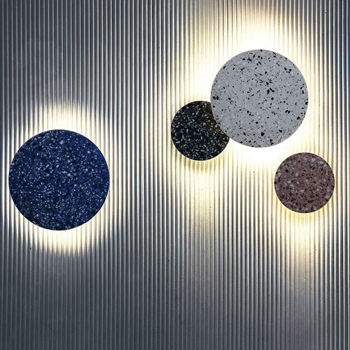 Applique murale ronde terrazzo coloré avec éclairage led moderne

