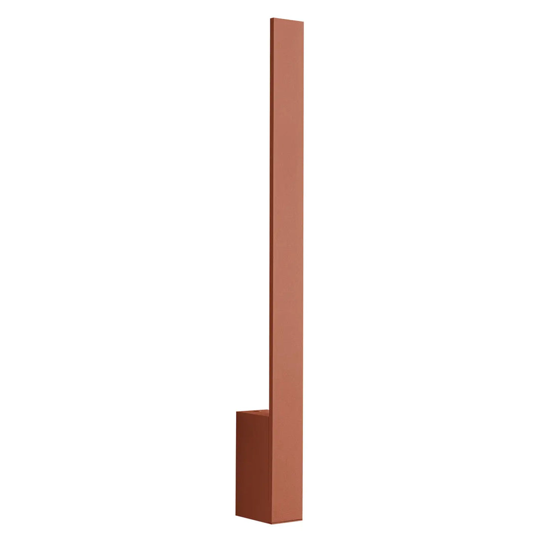 Applique murale lahti 50 led 3000k rouge ocre avec module led intégré boîtier allongé en métal cuivre minimaliste
