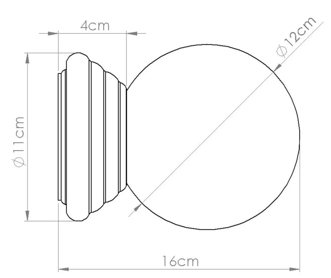 Applique murale zori avec bouton rond classique en céramique émaillée striée à tête sphérique lisse
