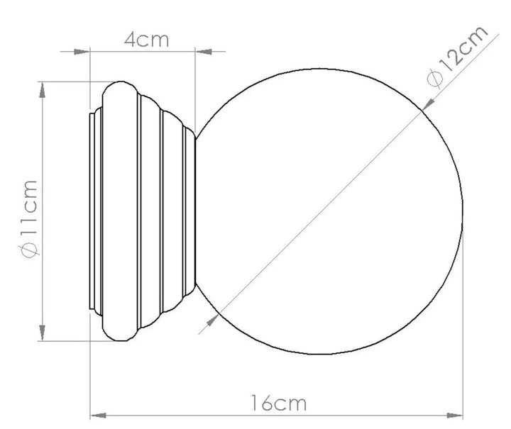 Applique murale zori avec bouton rond classique en céramique émaillée striée à tête sphérique lisse