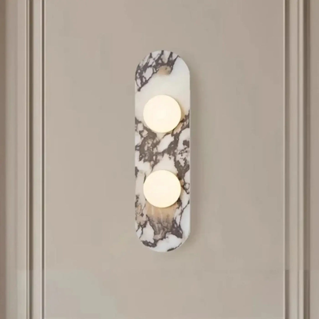 Applique murale scandinave effet marbre avec 3 boules blanches

