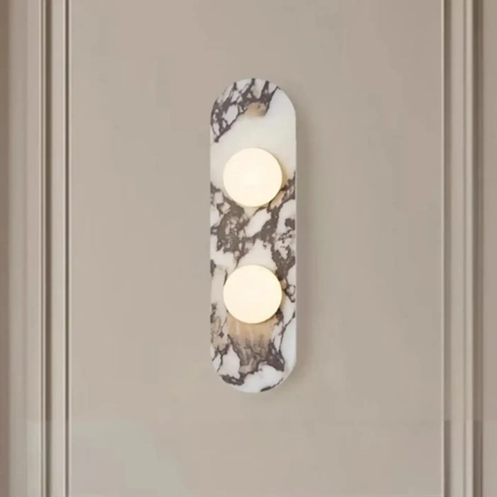 Applique murale scandinave effet marbre avec 3 boules blanches

