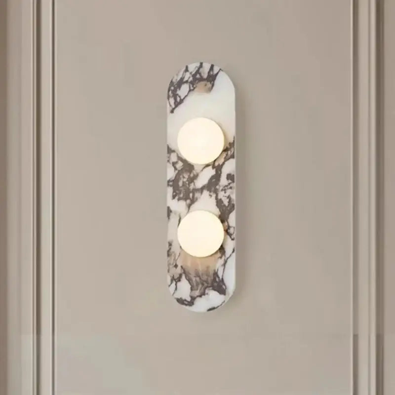 Applique murale scandinave effet marbre avec 3 boules blanches

