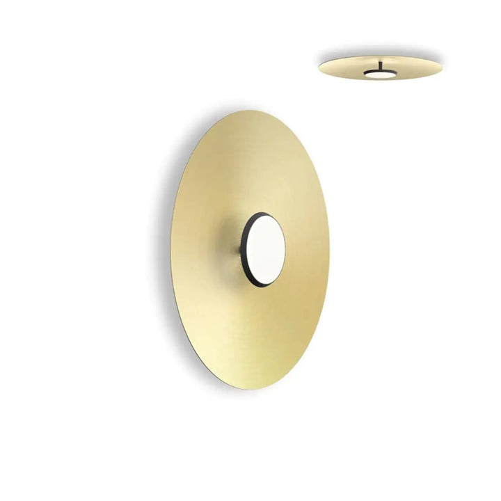 Applique murale Sky Dome, abat-jour en laiton et corps noir mat, 61 cm
