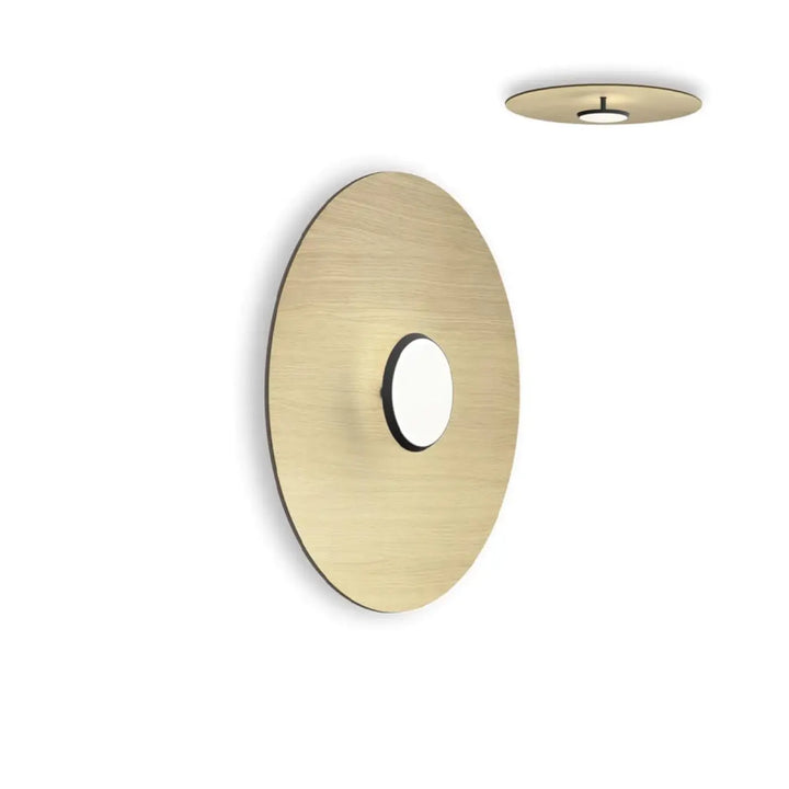 Applique murale Sky Dome, abat-jour en chêne et corps noir mat, 61 cm
