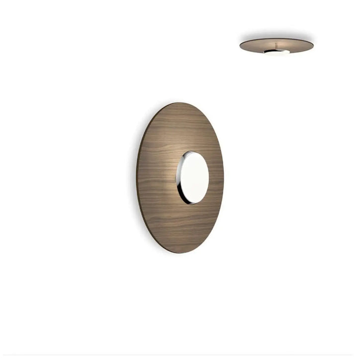Applique murale Sky Dome, abat-jour en noyer, 45,8 cm