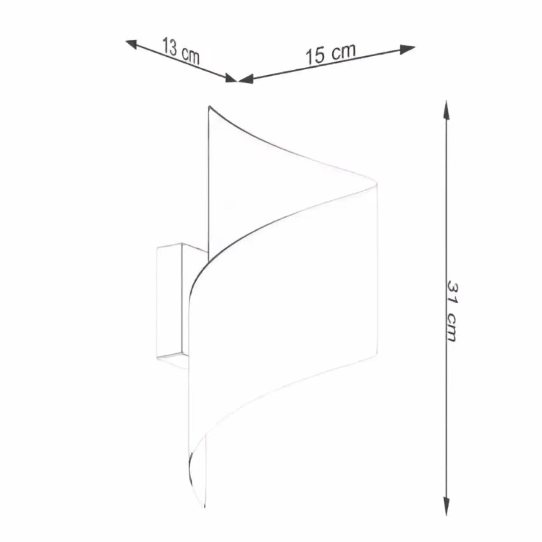 Applique murale talassa moderne en feuille d’acier enroulée avec d’une lueur douce et design minimaliste incurvé