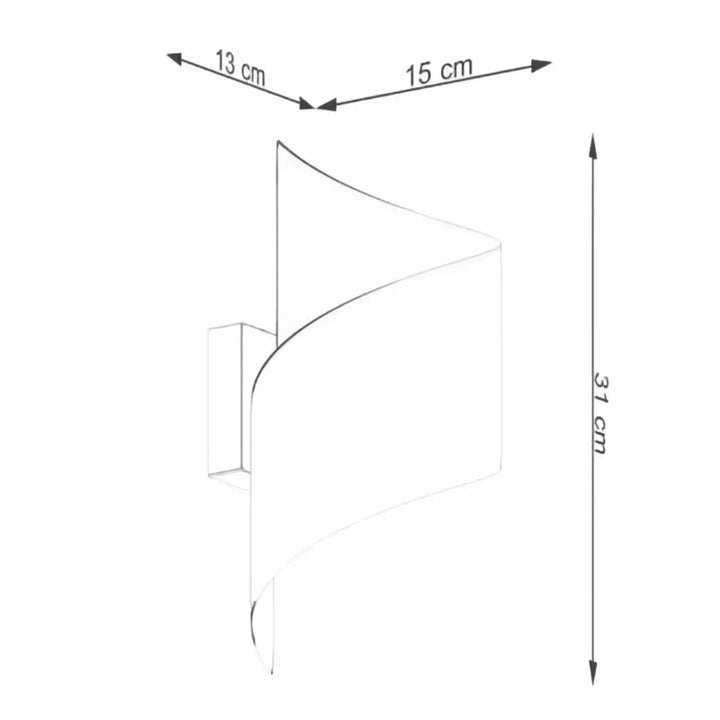 Applique murale talassa moderne en feuille d’acier enroulée avec d’une lueur douce et design minimaliste incurvé