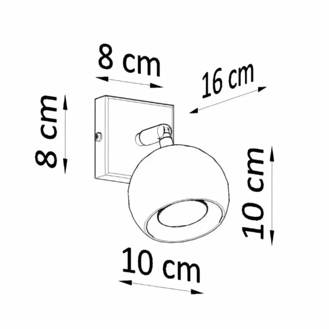 Applique murale spot ocualre en blanc mat avec spot boule orientable et ampoule gu10 pour éclairage moderne