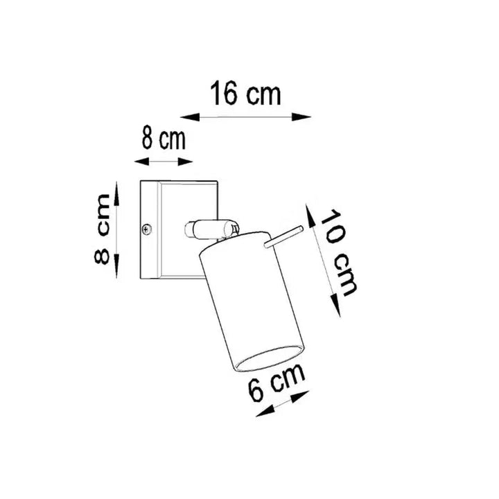 Applique murale ring spot cylindrique en aluminium avec platine murale et quinze finitions pour un design minimaliste