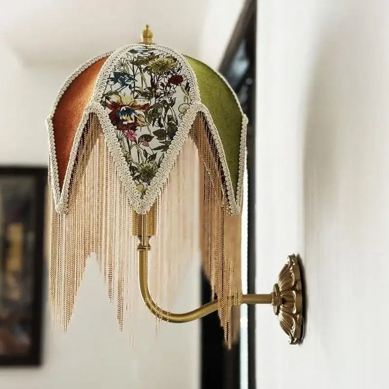 Applique murale style vintage en tissu multicolore au design rétro