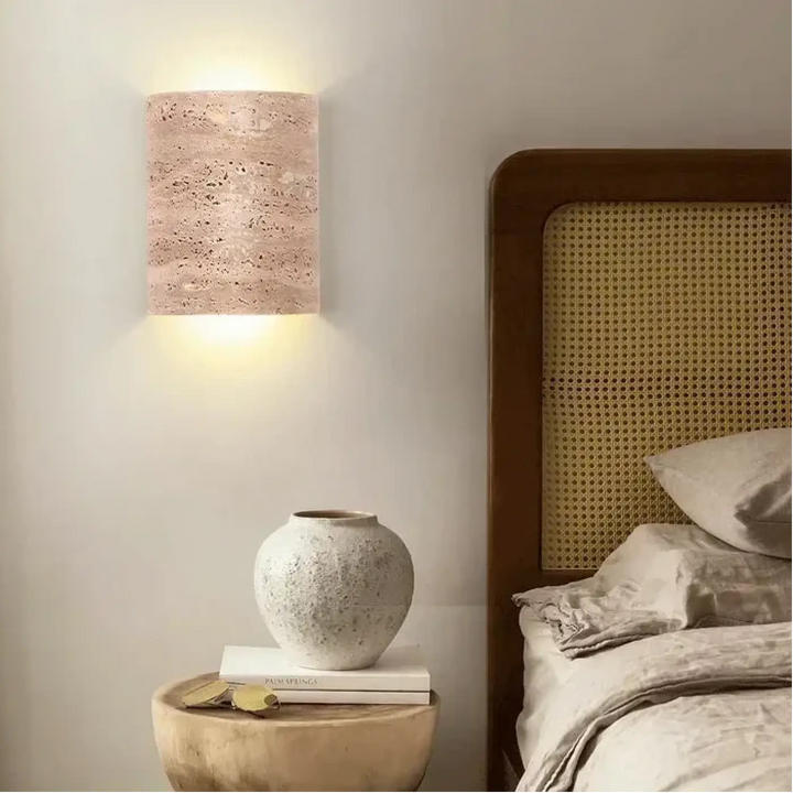 Applique murale travertin led moderne lumière douce