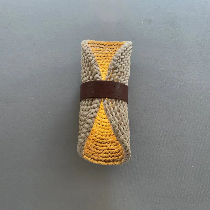 Applique murale tressée naturelle design bohème en rotin