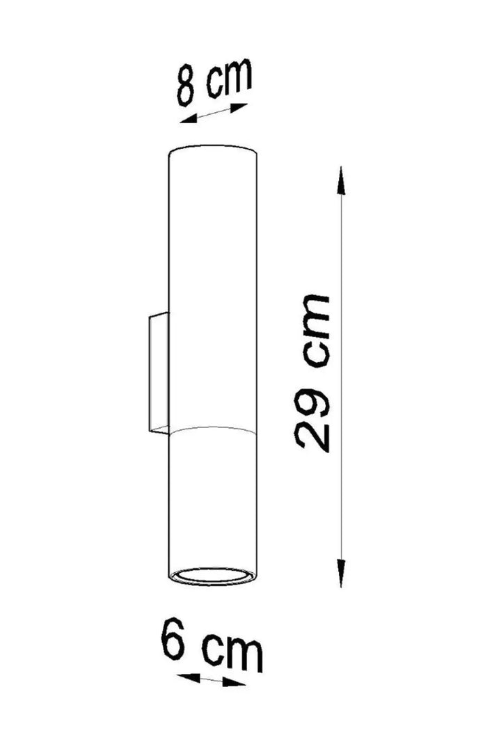 Applique murale tube lOOPEZ en tube d’acier noir avec ampoules gu10 design cylindrique minimaliste double section