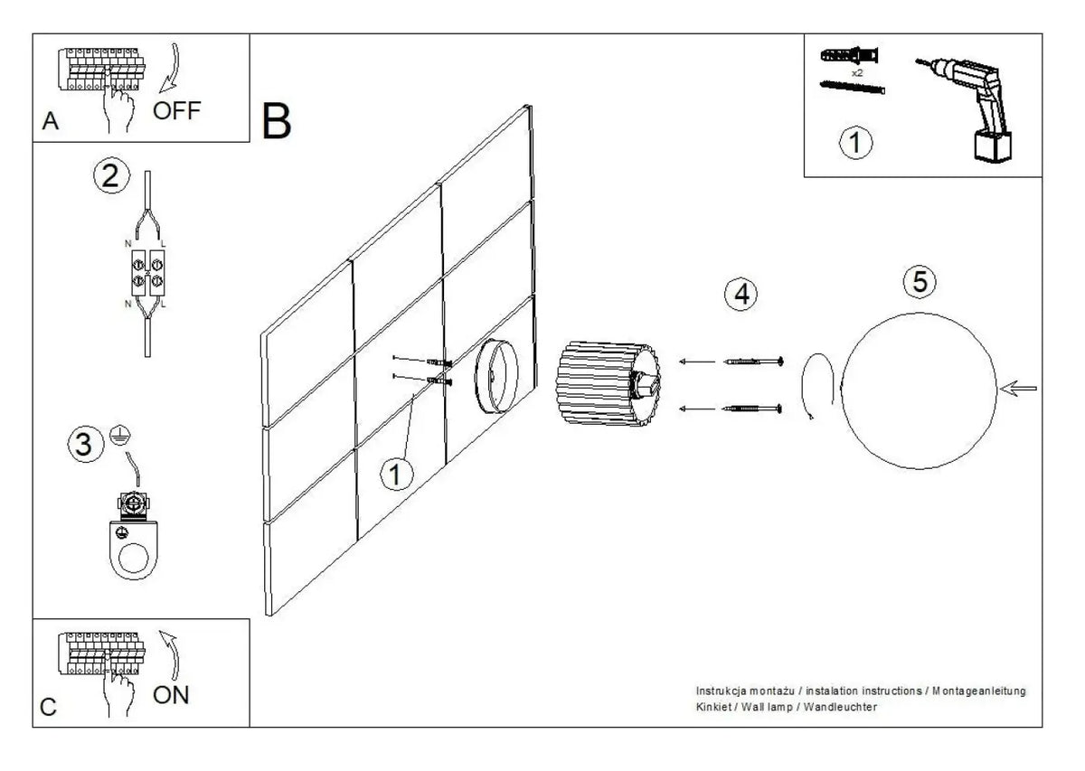 Schéma d'installation du luminaire