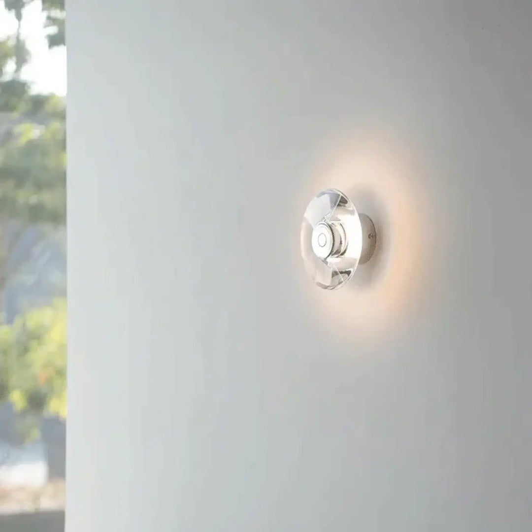 Applique murale en verre design effet halo lumineux
