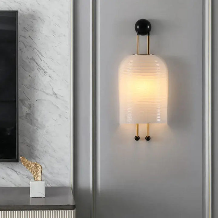 Applique murale verre et métal élégante blanc métal doré