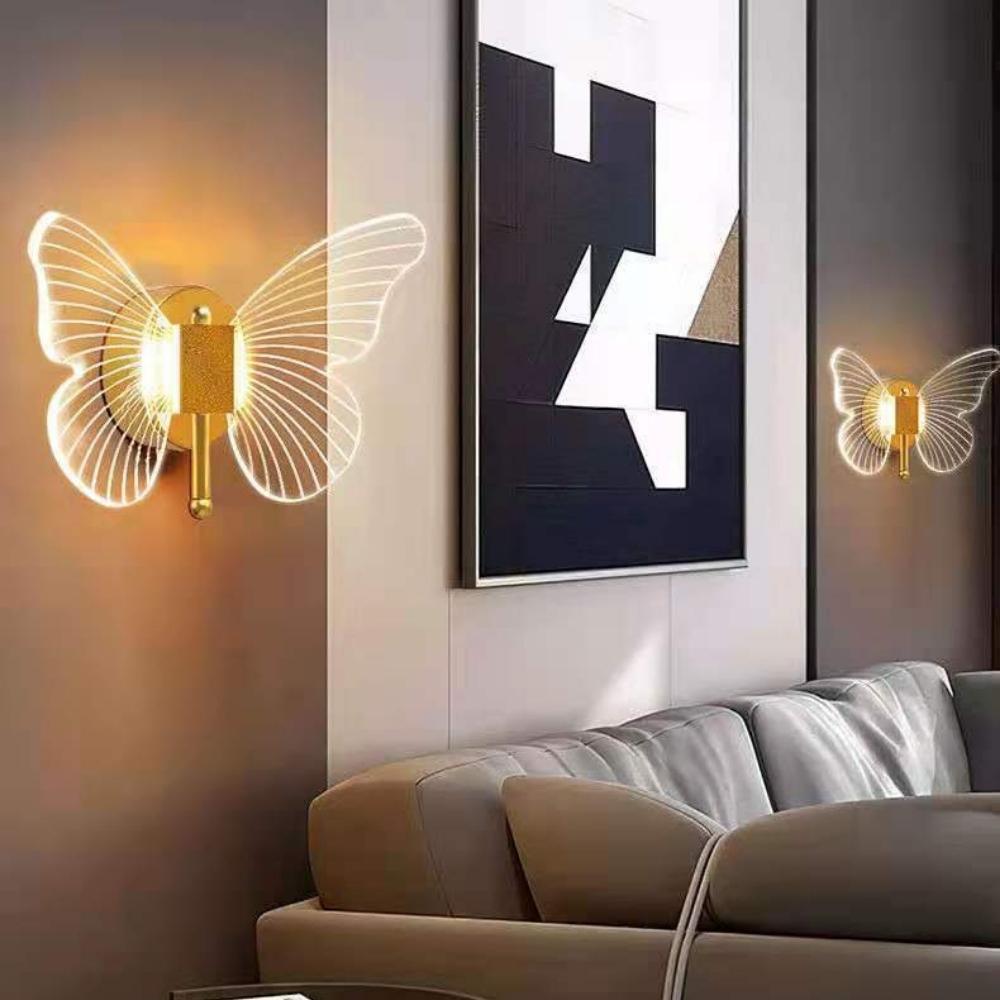 Applique Murale Verre Vintage Style Papillon En Or
