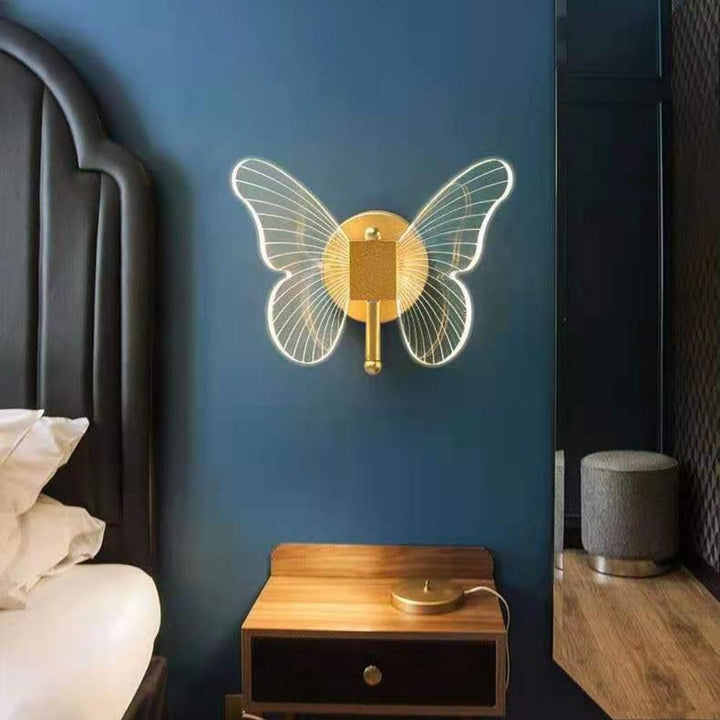 Applique Murale Verre Vintage Style Papillon En Or